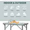 Yeah Depot - Outsunny 23'' Folding Camping Table with Height Adjustability, Lightweight Portable Table with Carry Handle, Outdoor Folding Table Camping Accessories