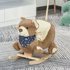 Yeah Depot - Qaba Baby Rocking Horse with Lullaby, Riding Horse, Bear Themed Plush Animal Rocker with Pedals for Ages 18-36 Months