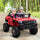 Yeah Depot - 12V Police Car Ride-on Truck with Remote Control & Siren, 2-Seater Battery-Operated Electric Car for Kids with Music, Electric Ride-on Toy with Horn, Red