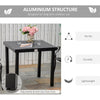 Yeah Depot - Outsunny Outdoor Dining Table for 4 Person, Square, Aluminum Metal Legs for Garden, Lawn, Patio, Woodgrain Black