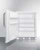 Commercial 5.5 Cu.Ft. Beverage Zone Refrigerator With Stainless Steel Handle - FF6W7BZLHD Summit Commercial