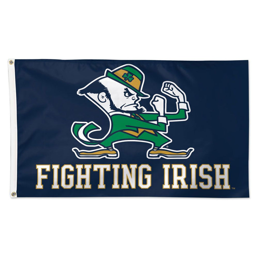 Notre Dame Fighting Irish Flag 3x5 Deluxe Style Leprchaun Fighting Irish Design - Wincraft