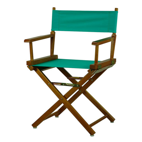 18'' Director's Chair Honey Oak Frame-Teal Canvas - Casual Home