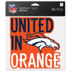Denver Broncos Decal 8x8 Perfect Cut Color Slogan - WinCraft