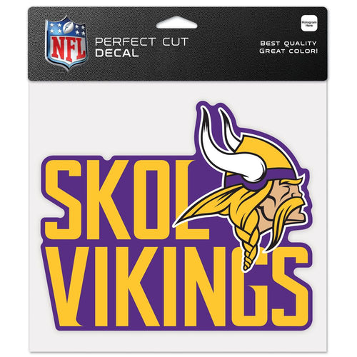 Minnesota Vikings Decal 8x8 Perfect Cut Color Slogan - WinCraft