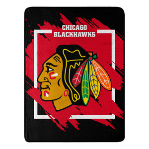 Chicago Blackhawks Blanket 46x60 Micro Raschel Dimensional Design Rolled - The Northwest Company