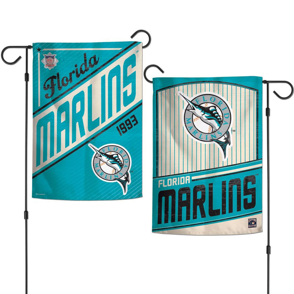 Miami Marlins Flag 12x18 Garden Style 2 Sided Cooperstown - 0.25