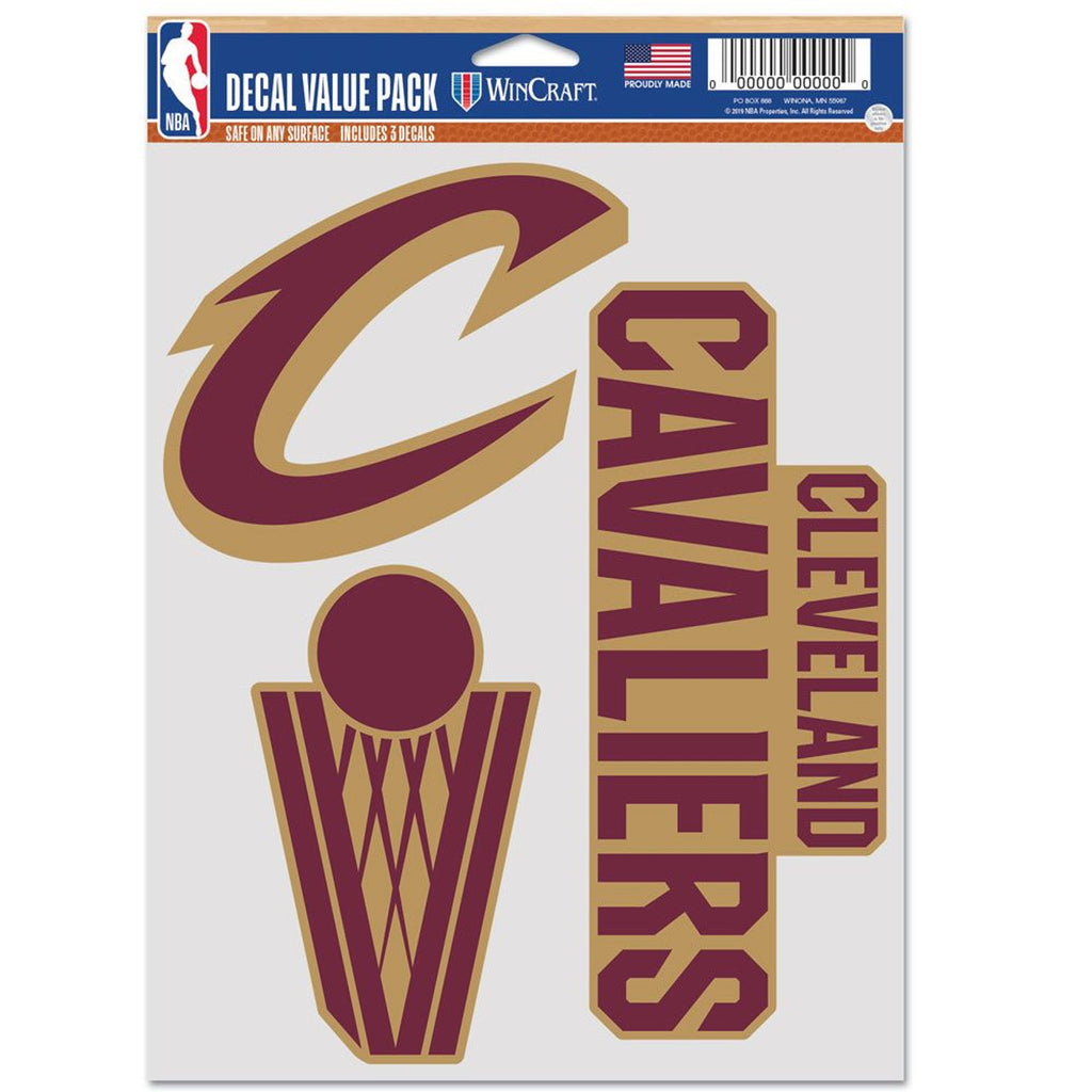Cleveland Cavaliers Decal Multi Use Fan 3 Pack - 0