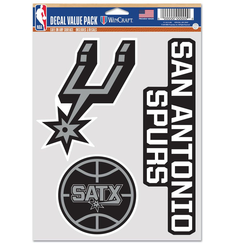 San Antonio Spurs Decal Multi Use Fan 3 Pack - 0