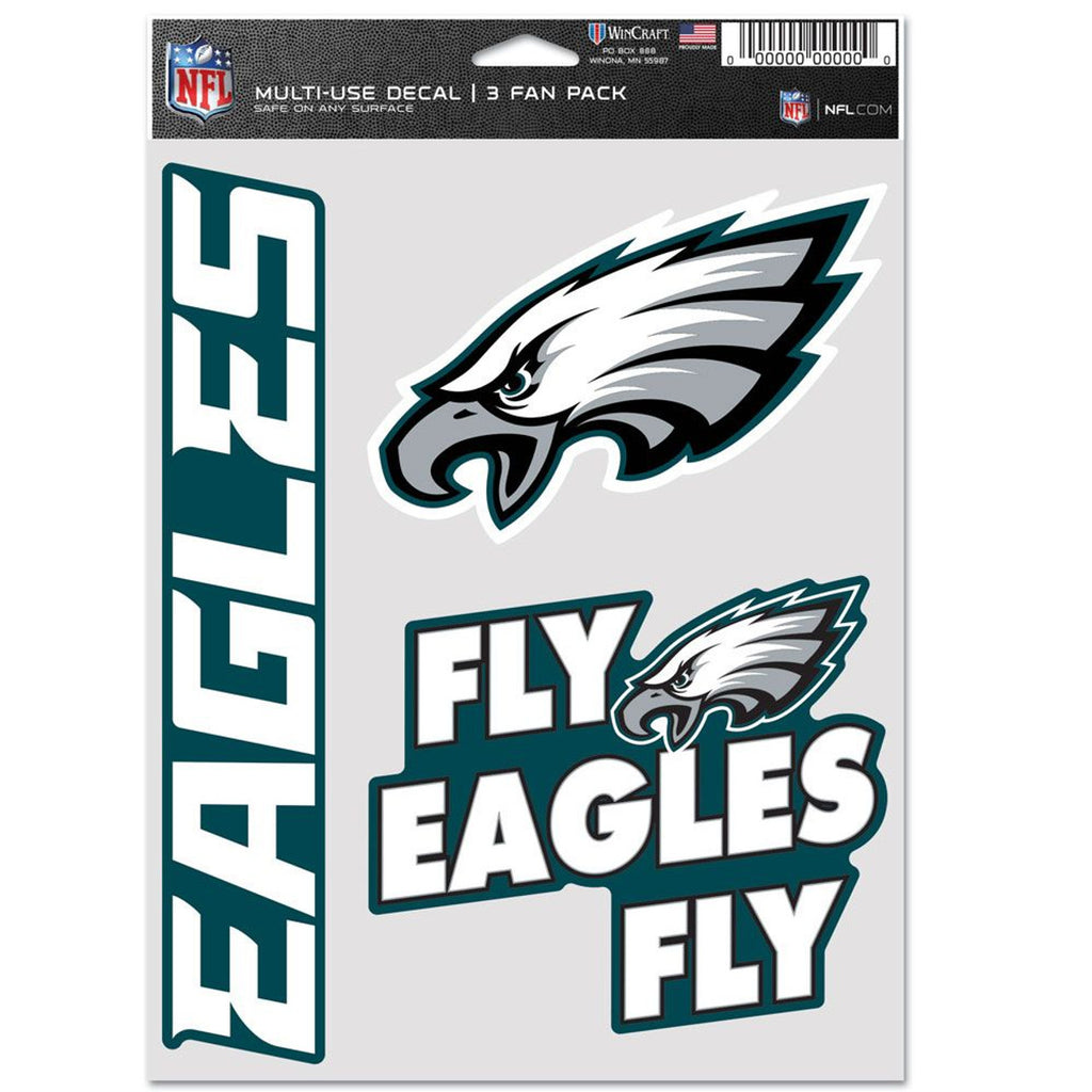Philadelphia Eagles Decal Multi Use Fan 3 Pack - WinCraft