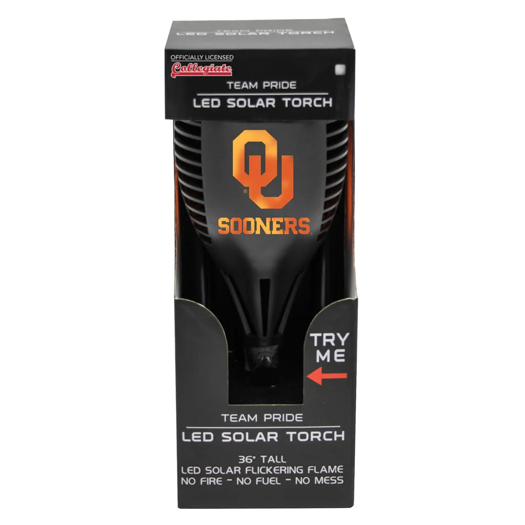 Oklahoma Sooners Solar Torch LED - Sporticulture
