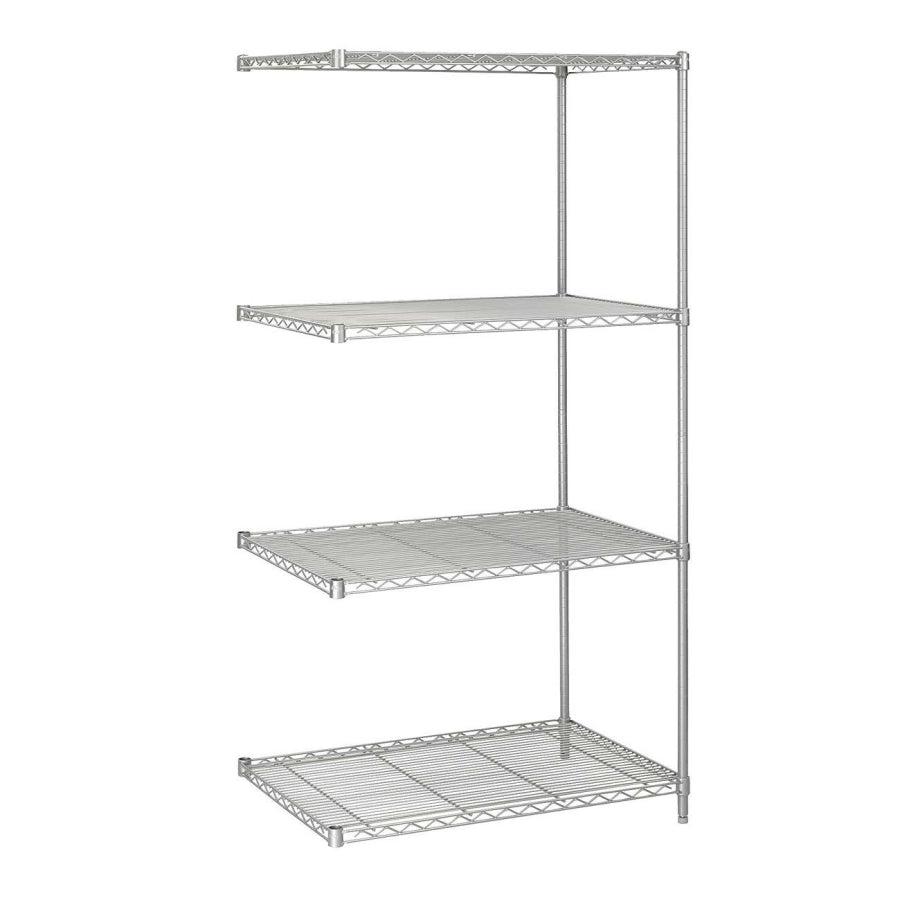 5289GR Add-On Wire Shelving - 36.0'' x 24.0'' x 72.0'' - 4 x Shelf(ves) - Dust Proof, Adjustable Leveler, Adjustable Feet - Metallic Gray - Safco