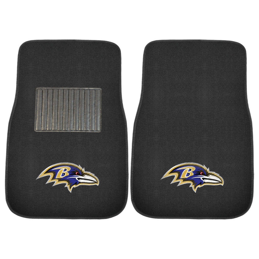 Fanmats - NFL - Baltimore Ravens 2-pc Embroidered Car Mat Set 17''x25.5''