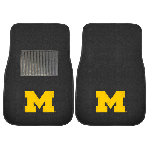 Fanmats - University of Michigan 2-pc Embroidered Car Mat Set 17''x25.5''