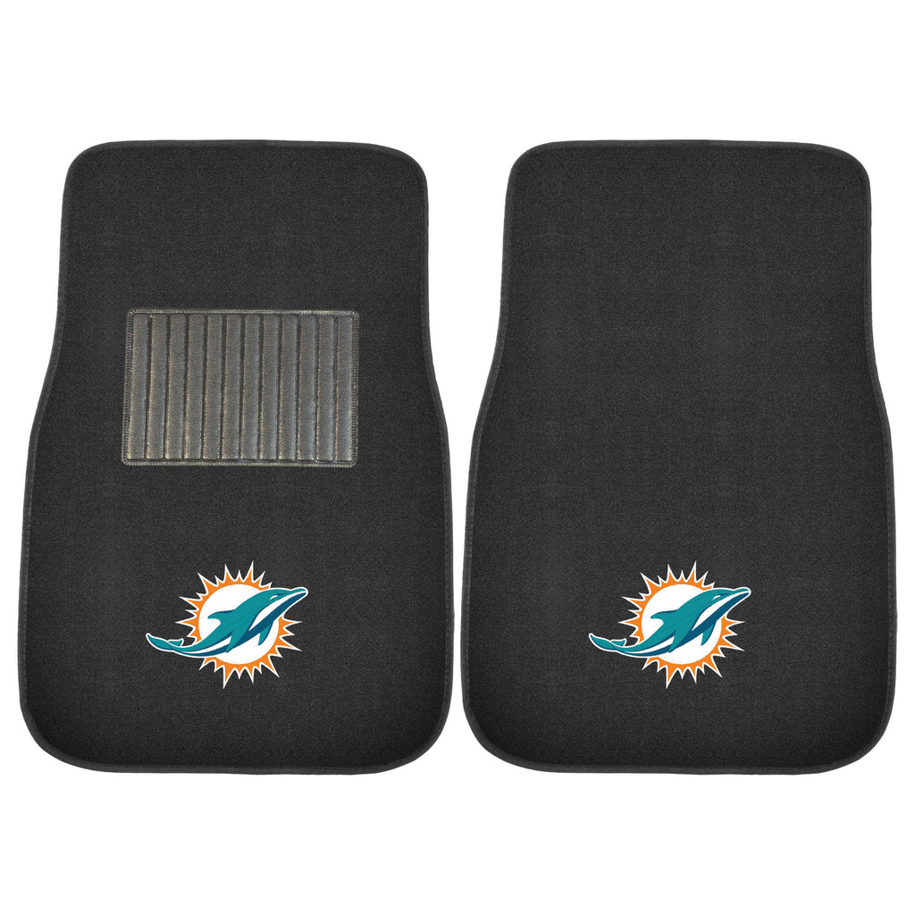 Fanmats - NFL - Miami Dolphins 2-pc Embroidered Car Mat Set 17''x25.5''