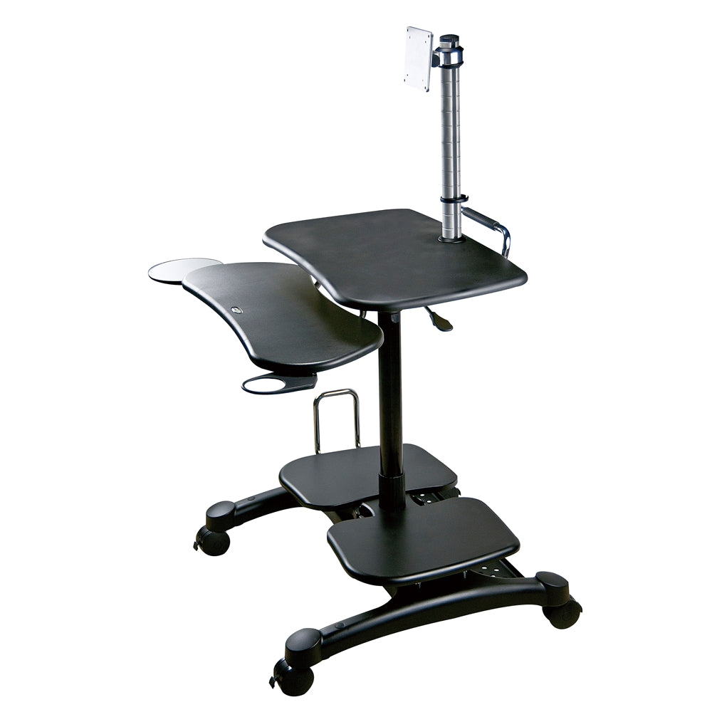Sit/Stand Mobile PC Workstation w/Monitor Mount - Aidata