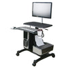 Sit/Stand Mobile PC Workstation w/Monitor Mount - Aidata