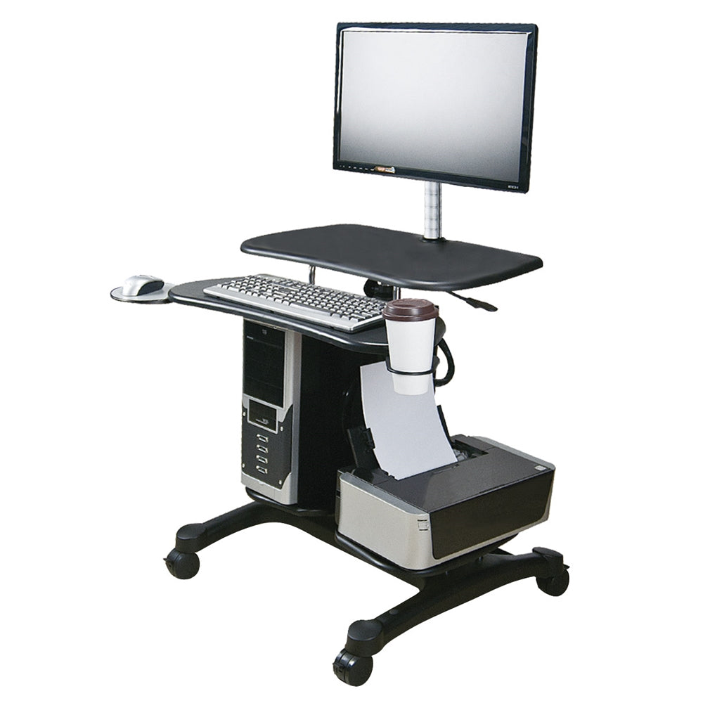 Sit/Stand Mobile PC Workstation w/Monitor Mount - Aidata