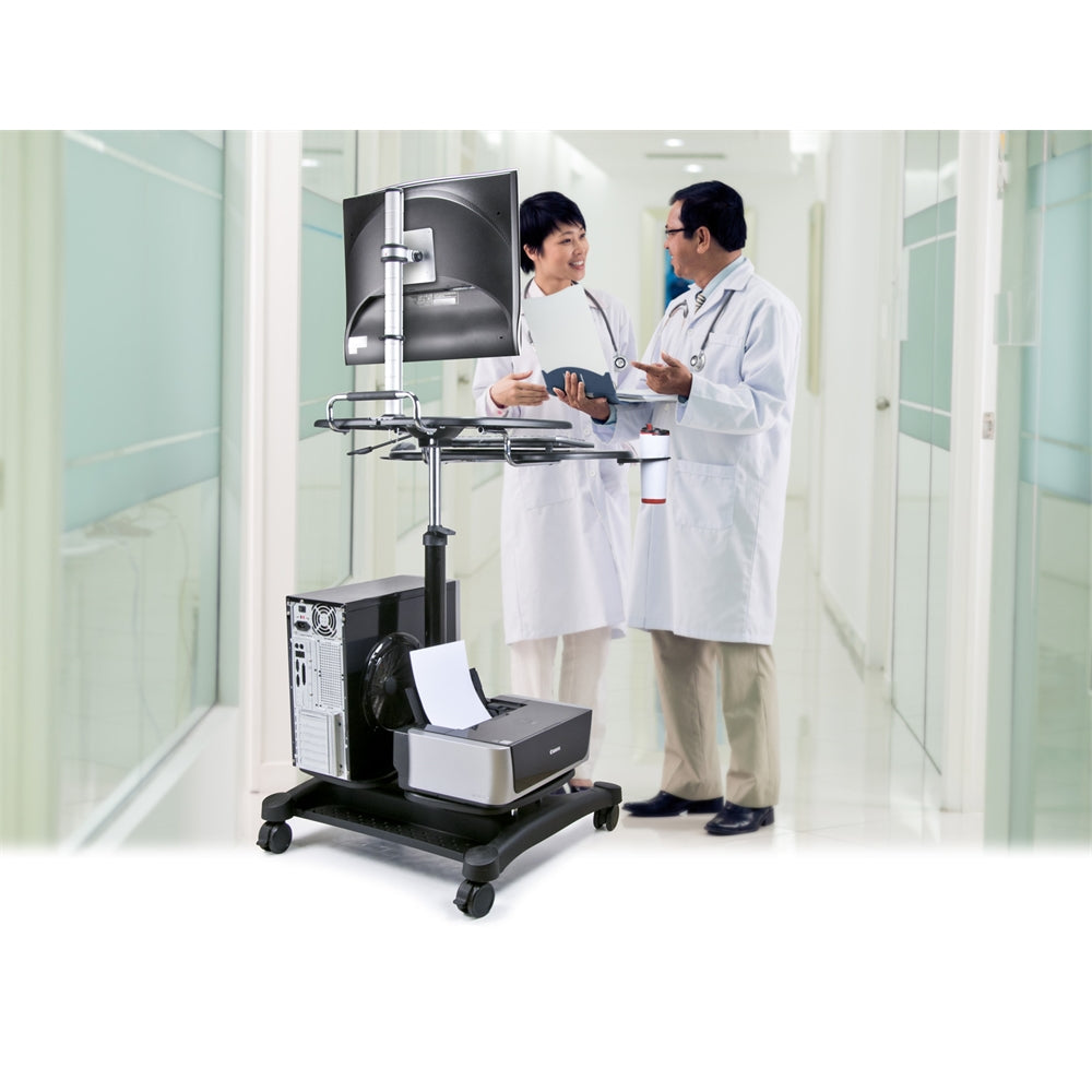 Sit/Stand Mobile PC Workstation w/Monitor Mount - Aidata