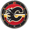 Calgary Flames Clock Round Wall Style Chrome - Wincraft