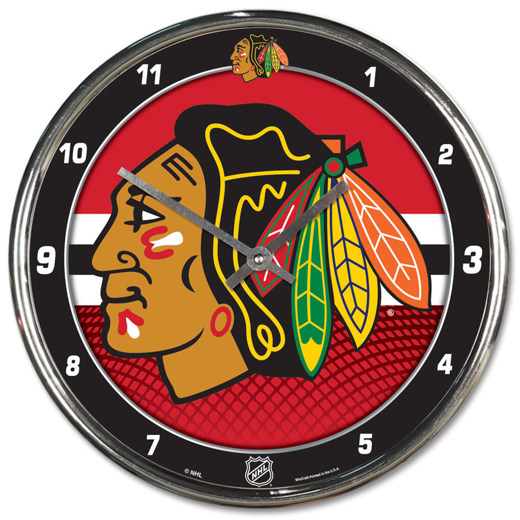 Chicago Blackhawks Round Chrome Wall Clock - Wincraft