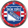 New York Rangers Clock Round Wall Style Chrome - Wincraft