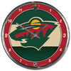 Minnesota Wild Clock Round Wall Style Chrome - Wincraft