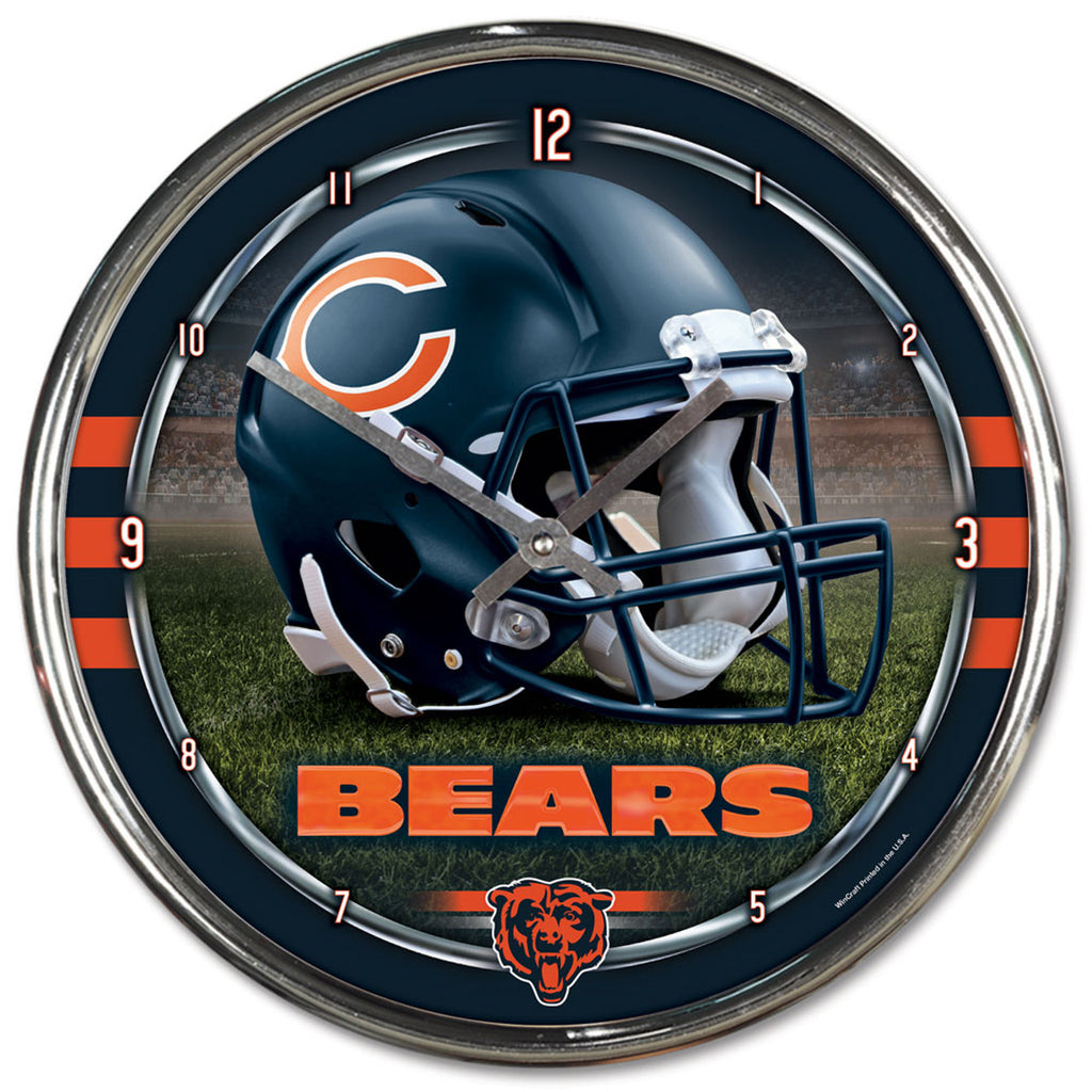 Chicago Bears Round Chrome Wall Clock - 8
