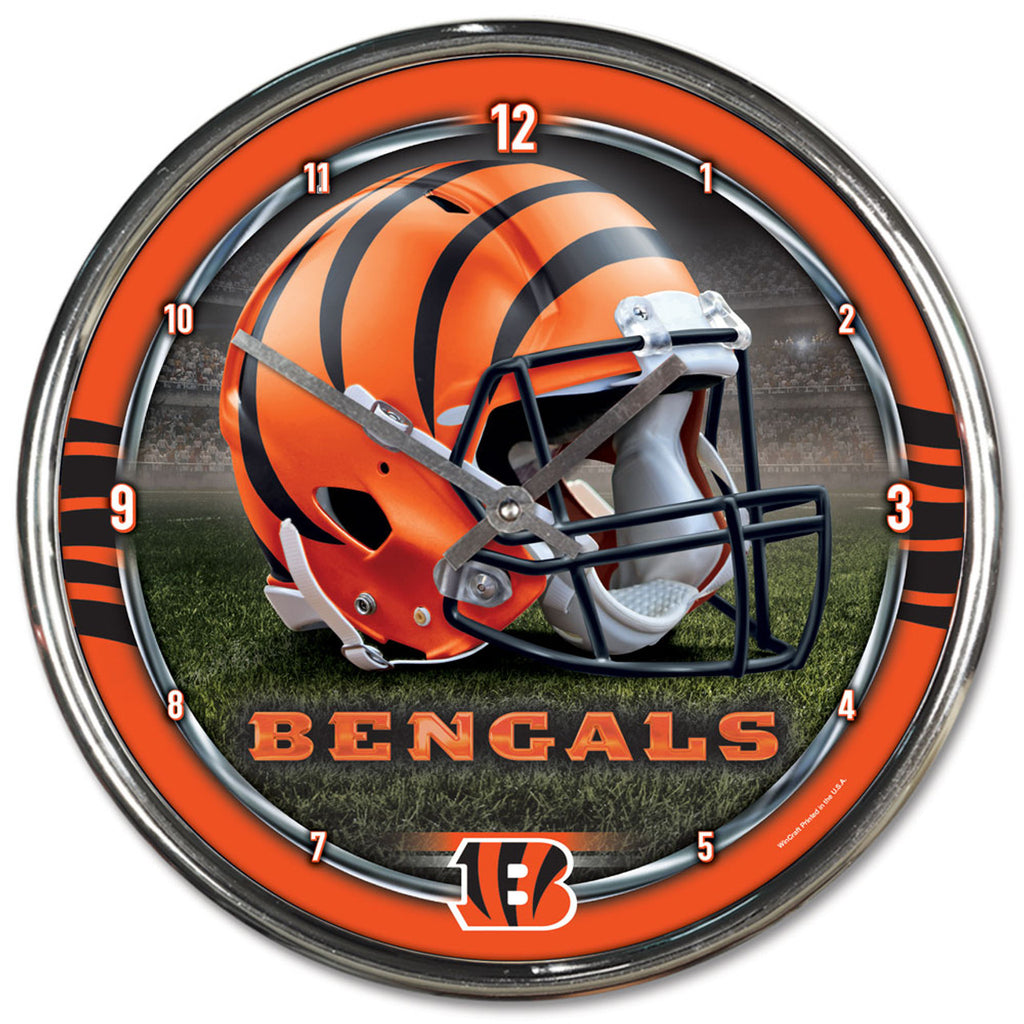 Cincinnati Bengals Round Chrome Wall Clock - 8