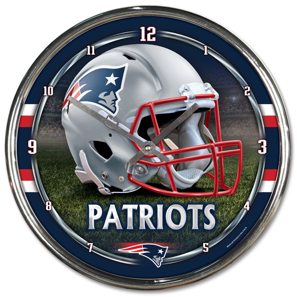New England Patriots Round Chrome Wall Clock - Wincraft