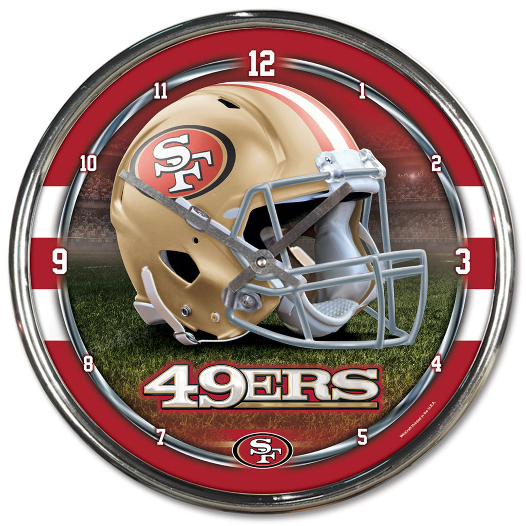 San Francisco 49ers Round Chrome Wall Clock - Wincraft