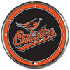 Baltimore Orioles Clock Round Wall Style Chrome - Wincraft