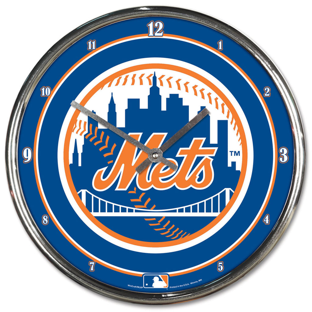 New York Mets Round Chrome Wall Clock - Wincraft