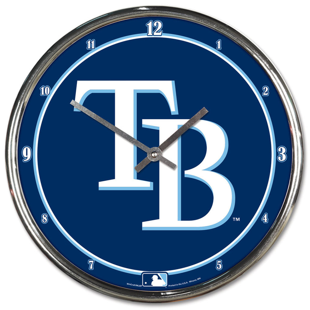 Tampa Bay Rays Clock Round Wall Style Chrome - Wincraft