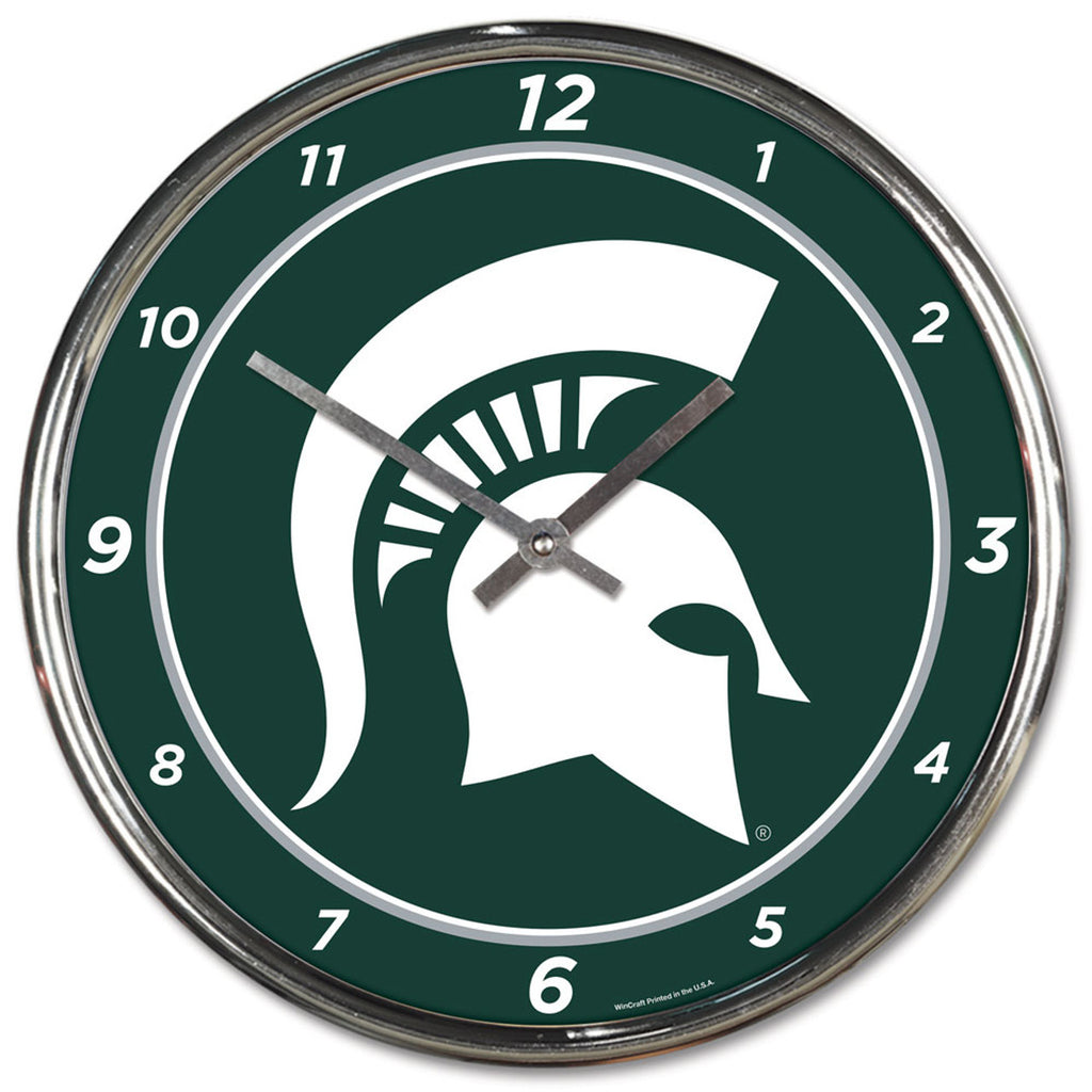 Michigan State Spartans Round Chrome Wall Clock - Wincraft