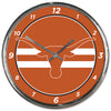 Texas Longhorns Clock Round Wall Style Chrome - Wincraft