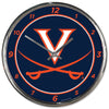Virginia Cavaliers Clock Round Wall Style Chrome - Wincraft