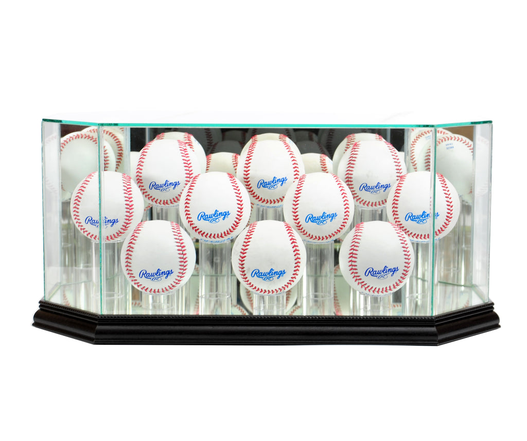 Octagon 10 Baseball Display Case with Black Moulding