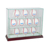 10 Baseball Upright Display Case with Cherry Moulding