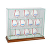 12 Baseball Upright Display Case with Walnut Moulding