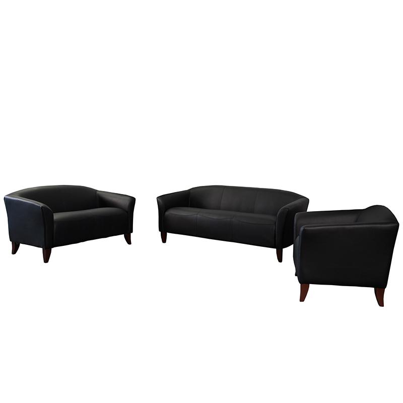 Reception Set in Black LeatherSoft - Flash Furniture