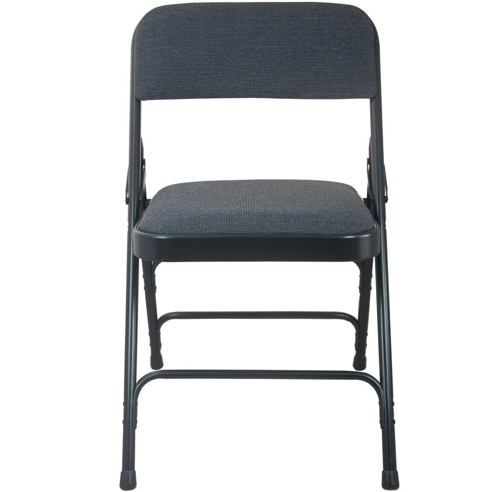Advantage Black Padded Metal Folding Chair - Black 1-in Fabric Seat - Flash Furniture