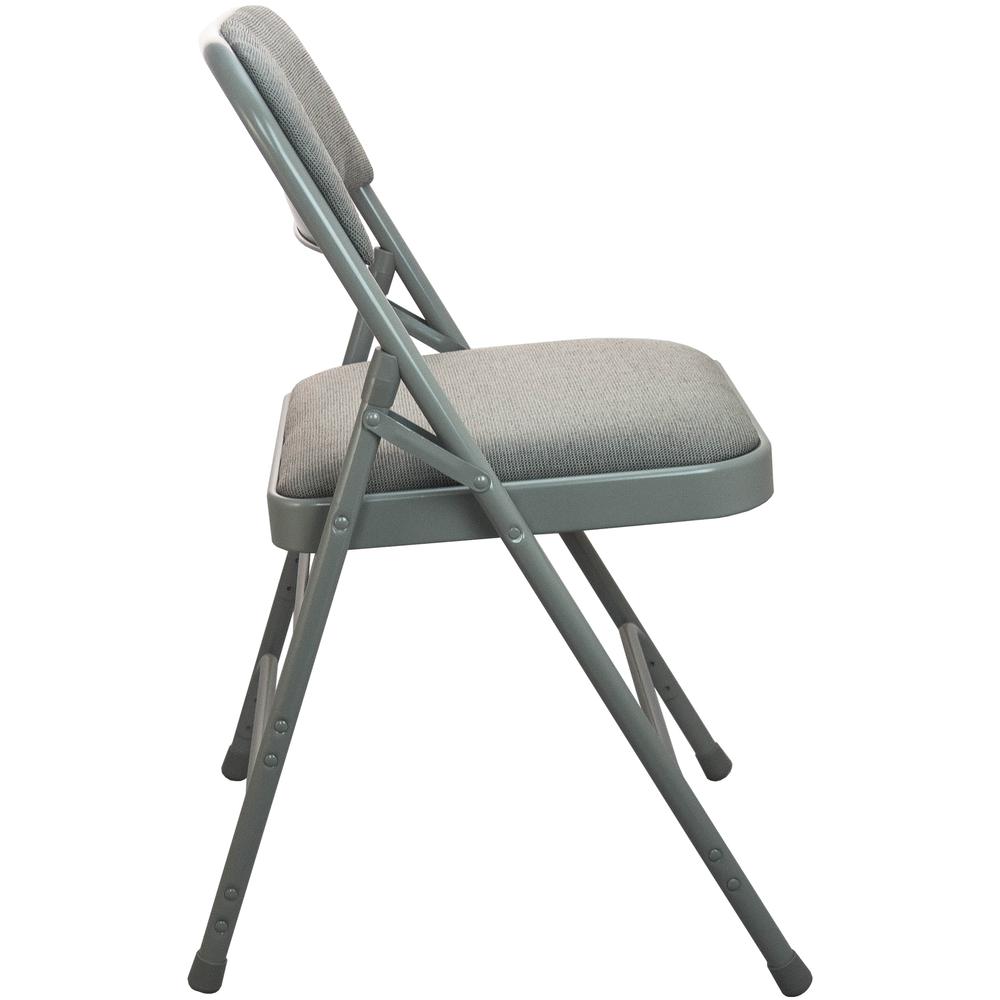 Advantage Grey Padded Metal Folding Chair - Grey 1-in Fabric Seat - Flash Furniture