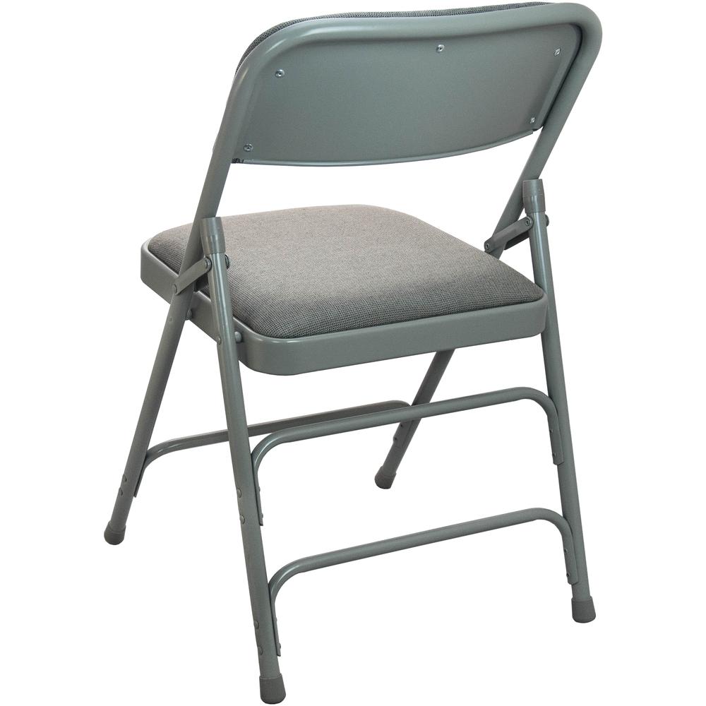 Advantage Grey Padded Metal Folding Chair - Grey 1-in Fabric Seat - Flash Furniture