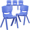 5 Pk. Blue Plastic Stackable School Chair with 15.5'' Seat Height - Flash Furniture