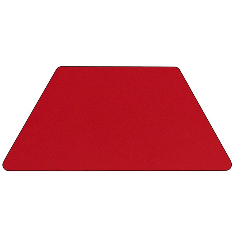 22.5''W x 45''L Trapezoid Red HP Activity Table - Height Adjustable Short Legs - Flash Furniture