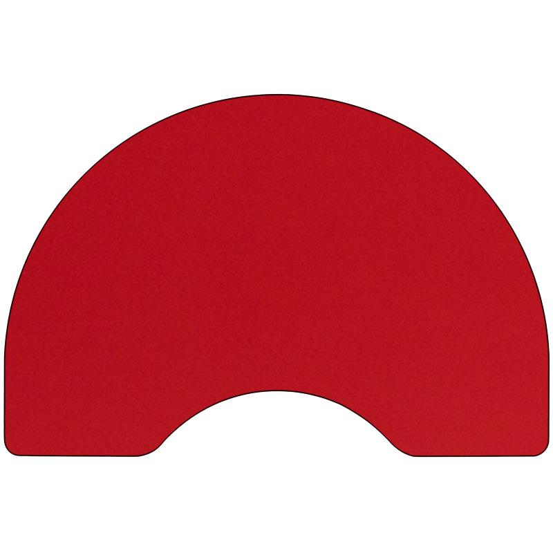 48''W x 96''L Kidney Red HP Activity Table - Standard Height Adjustable Legs - Flash Furniture