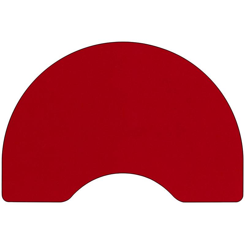 48''W x 96''L Kidney Red Thermal Activity Table - Standard Height Legs - Flash Furniture