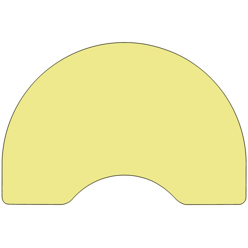 48''W x 96''L Kidney Yellow Thermal Activity Table - Standard Height Legs - Flash Furniture