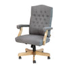 Gray Fabric Classic Executive Swivel Office Chair with Driftwood Arms and Base - Flash Furniture